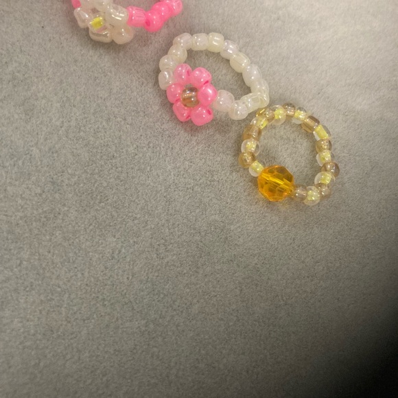 SALE Set of 3 beaded rings - Picture 3 of 3